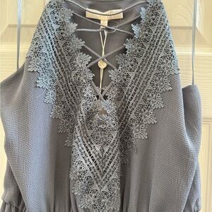 Wayf Charcoal Lace Accent dress